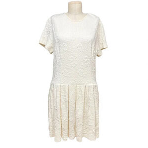 Opening Ceremony‎ Jacquard Drop Waist Dress Cream Size Large